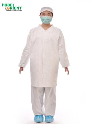 China Latex Free Tyvek Disposable Lab Coats With Korean Collar for sale