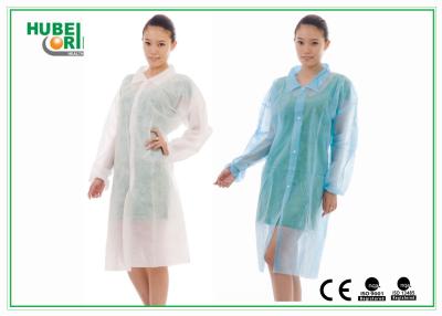 China ISO13485 CE Approved PP Fire Resistant Lab Coats Disposable With Snaps for sale