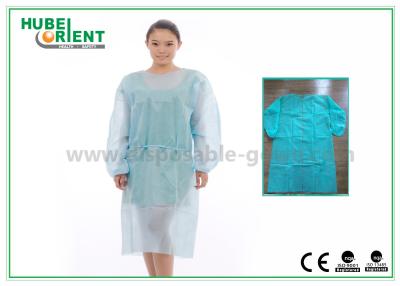 China Single Use 25G/M2 Polypropylene Nonwoven Isolation Gown With Elastic Wrist for sale