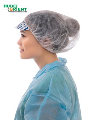 China Disposable Non Woven White Or Blue Protective Head Cover With Peak for sale