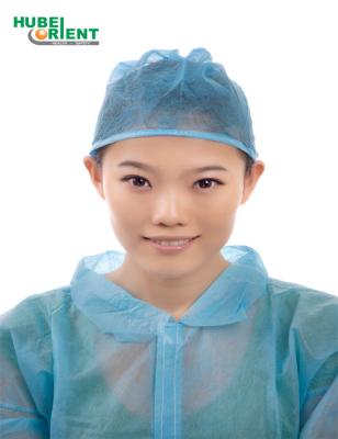 China Surgery Caps Disposable Non Woven Doctor Cap Surgical Head Cover Cap With Ties For Female for sale