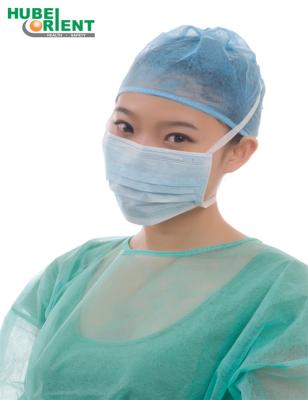China Disposable Non Woven Face Mask  3 Ply Tie On 17.5x9.5cm For Medical Use for sale