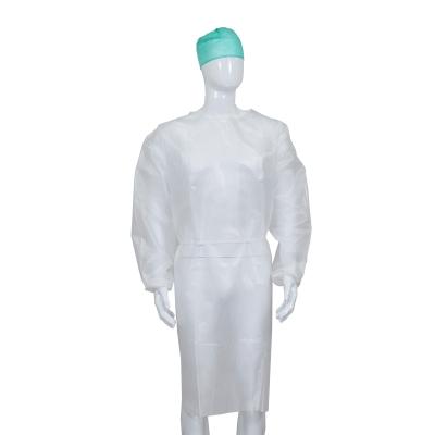 China Level 2 Disposable Medical PP / SMS / PP PE Isolation Gown With Elastic Knitted Wrist for sale