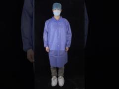 CE Certificated Anti-Bacterial Protective Disposable Medical Use PP/SMS Long Lab Coat