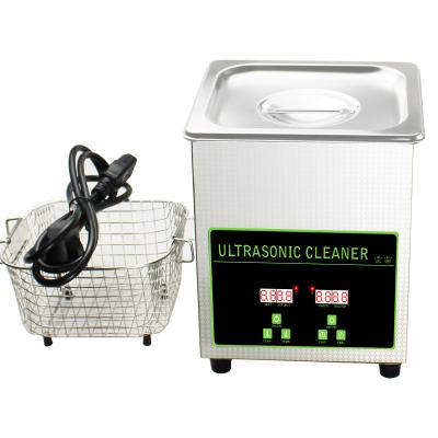 China 50W 40khz Stainless Steel Mini Ultrasonic Cleaner Bath 2L With Digital Timer for sale
