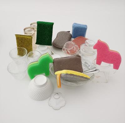 China A almofada de limpeza dos pratos de Microfiber do Não-risco esfrega esponjas para o banheiro da cozinha à venda