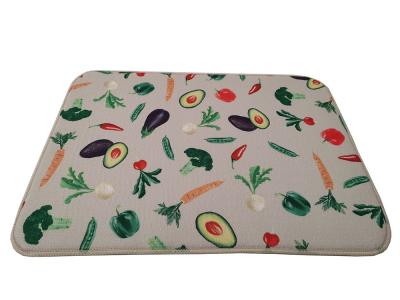 China Fast Drying Stripe Cloth Kitchen Utensil Microfiber Dish  Mat Quick Dry for sale