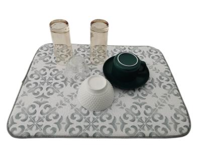 China Microfiber Kitchen Mat Counter Drying Mat All Polyester for sale