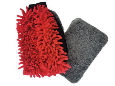 Chine gants propres de Chenille de Microfiber de gant de Chenille d'outils de voiture de gant de Microfiber de voiture de lavage de 25x18cm à vendre