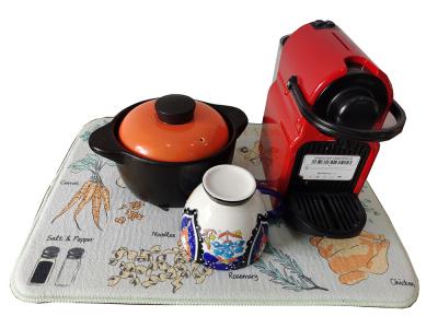 China 15x20in Microfiber tornam côncava a secagem da absorção de água de Mat For Pots Pans Cups à venda