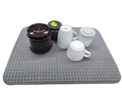 China Gray Polyester Microfiber Dish Drying Mat For Dining Table for sale