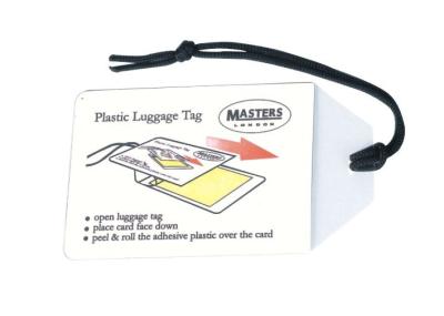 Chine Étiquette ouverte de bagage de voyage de plastique de PVC, supports de badge nominatif de conférence avec l'autocollant 30332 à vendre