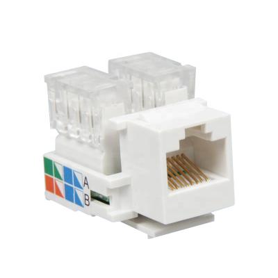 China Female Rj45 90 Degree Cat5e 8p8c Keystone Connector 24-26AWG for sale