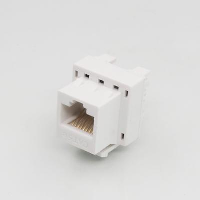 China Conector trapezoidal blanco del grado Rj45 de Cat5E Jack 8p8c 90 en venta