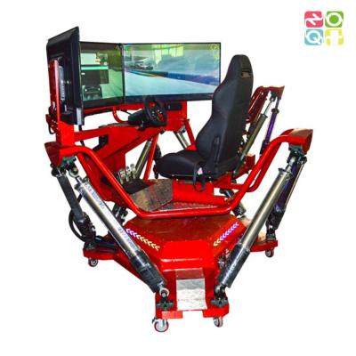 China Máquina dinámica 6 DOF del simulador de la conducción de automóviles de 3 pantallas enlazable en venta