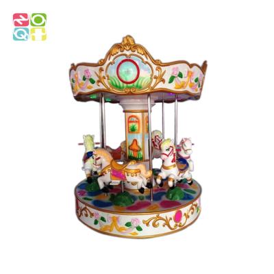 China Indoor Fiberglass Material Coin Operated Carousel Ride 6 Seats For Kids for sale