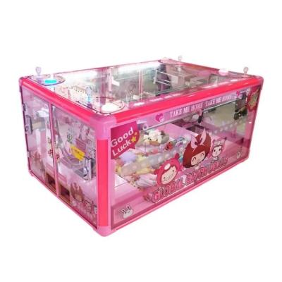 China 4 Player Prize Cube Claw Machine Pink Color With Attractive Light 5 Inches Claw for sale