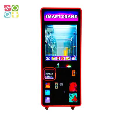 China Old School Smart Doll Crane Machine Full Metal Cabinet Black Claw Crane Machine With Extra Prize Locker for sale