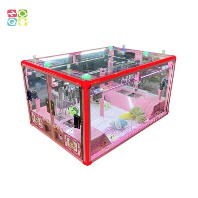China Commercial Flat 4 Players Custom Claw Crane Machine For 6 Inches Plush Toys for sale