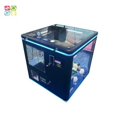 China Cube Box 1 Player Small Claw crane Machine Catch Toys Doll Machine With Bill Acceptor for sale