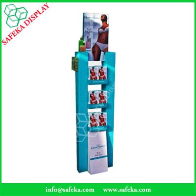 China Customized printing tow side Paper material FSDU Cardboard floor Display shelf for body Lotion for sale