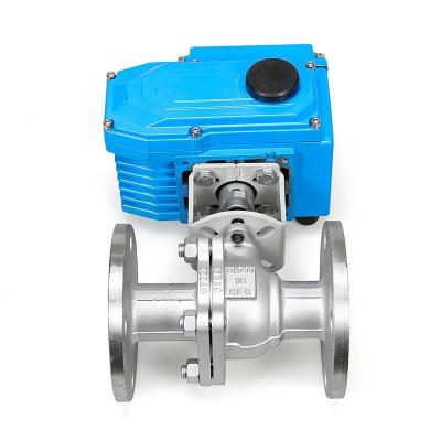 China AC220V 24VDC 12VDC 4 - 20mA Electric Actuator Water Flow Control Ball Valve for sale