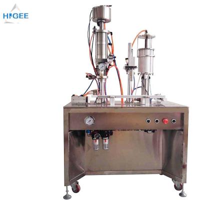 China 35 - 65 Mm Bottle Height Bottled Water Filling And Capping Machine Inhaler Aerosol Filling Machine for sale