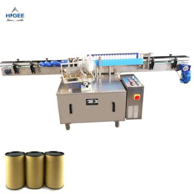 China Higee Automatic paper cans labeling machine cold glue labeling machine for food grade composite paper can for sale