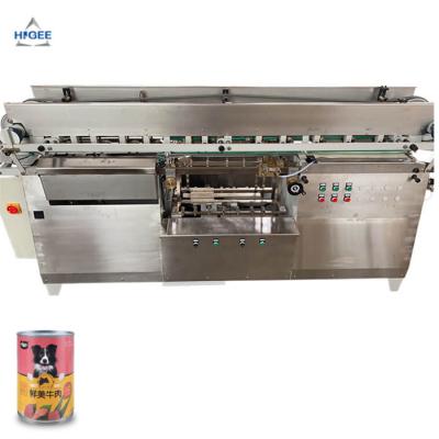 China Automatic canned food cat can food cold glue labeling machine dog canned food wet glue labeling machine for sale
