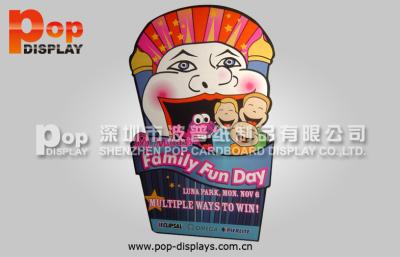China Espectador de pie de la publicidad del papel acanalado para la publicidad del día de fiesta en mercado en venta