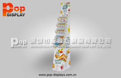 China Paralleltrapez-Regenbogen-Süßigkeit gewellte Knall-Anzeige mit 5 Slant Regalen für Markt zu verkaufen