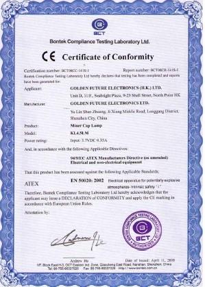 ATEX Certificate-1 - Golden Future Enterprise HK Ltd