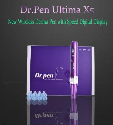 China Purple X5 Dr Pen Wireless Professional Microneedling Pen With Digital Speed Display for sale