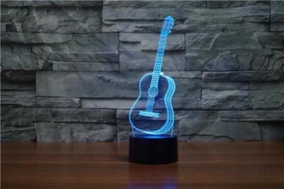 China Guitar Rohs 3D Led Illusion Lamp Color Changing Led 3d Illusion Light for sale
