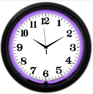 中国 12V 500MAのネオン ライトは9.0キログラムの消すネオン時計の紫色を時間を記録する 販売のため