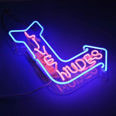 Chine Signe en verre fait main de lampes au néon de lampe au néon de Live Nudes Beer Bar Bedroom d'enseignes au néon pour le café de bar d'hôtel de Ministère de l'Intérieur de chambre à coucher à vendre