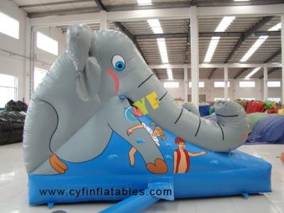 China Diapositiva inflable de costura doble de encargo del elefante para al aire libre en venta