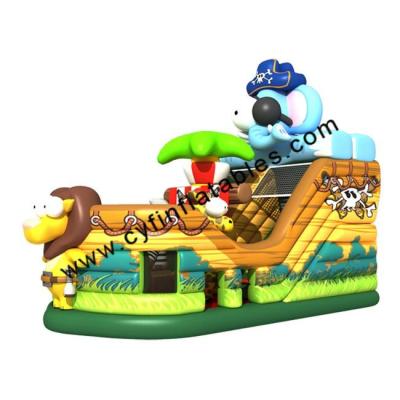 China Leão-de-chácara de salto inflável do castelo da categoria comercial popular do PVC com corrediça para o campo de jogos das crianças à venda