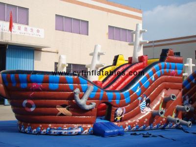 China Corrediça inflável gigante do navio de pirata da corrediça inflável de alta qualidade do leão-de-chácara do PVC para a venda à venda