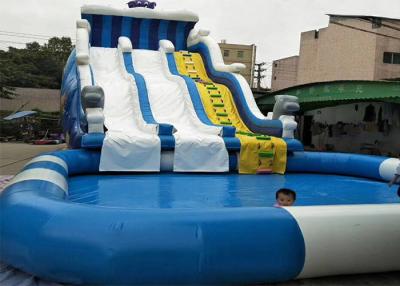 China Sea Fish Commercial Inflatable Water Slides Customized Size With Pool for sale