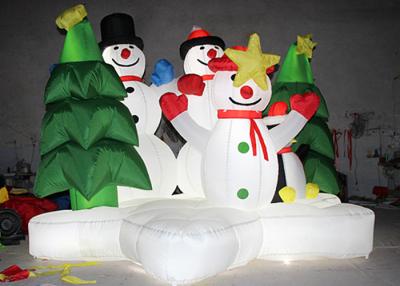 China Advertising Air Inflatable Christmas Decorations Snowman With Lighting Inside for sale