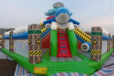 China Inflatable Amusement Park Dolphin Air Castle Bouncer Slide Fun City Game Combo for sale