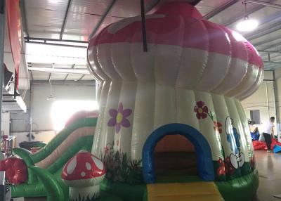 China Kids Home Small Inflatable Bounce House Combo With Slide Party Mushroom Castle for sale