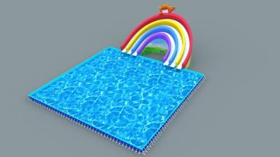 China UV Resistance Rainbow 12×8M Commercial Blow Up Water Slides for sale