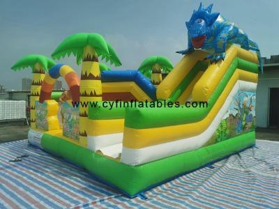 China 5×5 Meter Jungle Inflatable Bounce House Combo For Backyard for sale