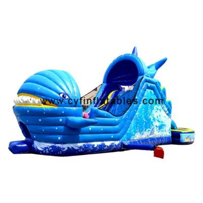 China Pirate Ship Whale Inflatable Dry Slide For Amusement Park for sale