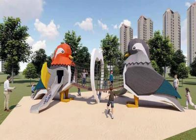 China Los patios artísticos del pájaro con el registro estructuran el equipo al aire libre neto del área de juego que sube en venta