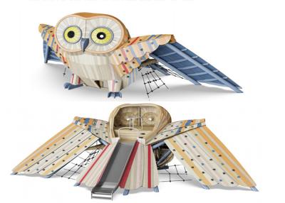 China Parque de diversões do equipamento de Owl Theme Childrens Garden Playground à venda