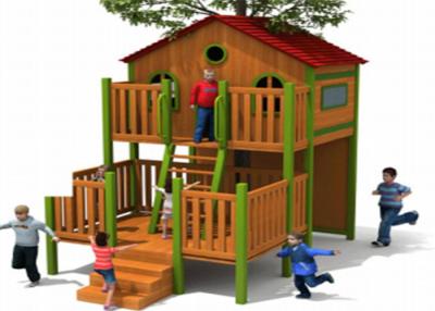 China Small Wooden Playground Set Little Wooden Playhouse With Slide Toddler for sale