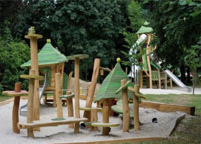China El patio de madera natural estructura la diapositiva Playset al aire libre residencial en venta